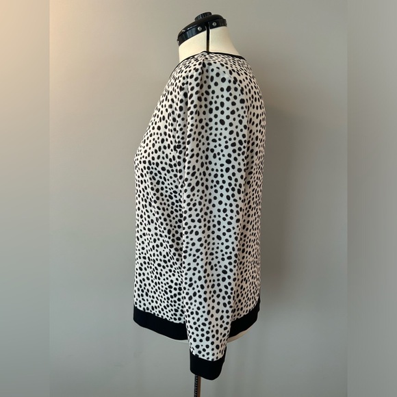 Loft Black & White Dotted Blouse - Picture 2 of 5